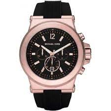 Michael Kors Dylan Chronograph Black Rubber Strap Men S Watch Mk8184 On Onbuy