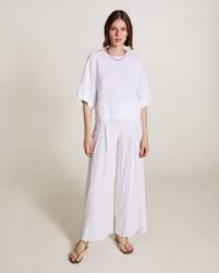 Pantalon tiro alto con lino caruso Bertha