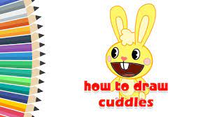 How To Draw Cuddles | Happy Tree Friends | Cartooning 4 Kids - Youtube