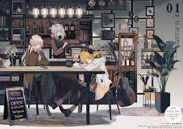 An animated wallpaper made with wallpaper engine. Arknights Anime Plants Cafe Coffee Donuts Cake Saria Arknights Ifrit Arknights Ptilopsis Arknights Pub Guita Anime Wallpaper Character Wallpaper