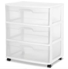 Maybe you would like to learn more about one of these? Sterilite 3 Drawer Wide Cart Plastic Storage Organizer Black For Sale Online Ebay