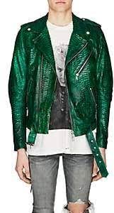 Amiri Men S Python Moto Jacket Green Green Leather Jackets Jackets Leather Jacket