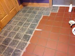 Refinished My Tile Floor All Annie Sloan Products Painting Tile Floors Brick Tile Floor Tile Floor