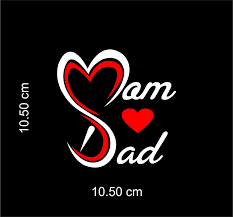 Mom and dad dancing with their little son, happy family and parenting concept vector illustration on a white background. Isee 360 Mom Dad Love Car Bike Sticker 0 03 X 4 13 X 4 13 Inches White Red Amazon In Car Motorbike