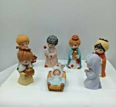 Home interiors nativity crèche set of 10 in box nativity. Vintage Homco Nativity Set Christmas Lot 8 Home Interior