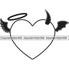 Check spelling or type a new query. Heart Angel Devil Wings Halo Horn Love Hate Symbol Angel Etsy