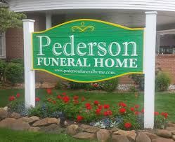 Pederson Funeral Home Signs With Design