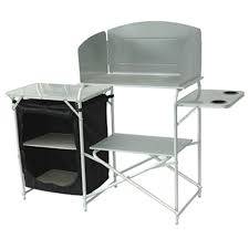 Camping cooking table with windshield. Camping Hiking Foldable Camping Kitchen Stand Storage Unit Outdoor Cooking With Windshield New Camping Tables Chairs