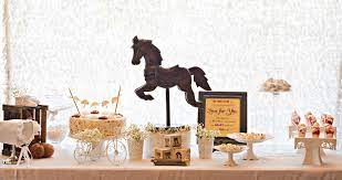 Vintage White Baby Shower With Rocking Horse Baby Shower Ideas 4u