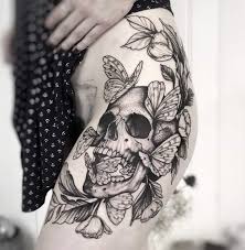 Black And White Feminine Black And White Sugar Skull Tattoo Pin By Samantha Dewald On Tattoo Hip Tattoos Women
