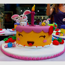 Kawaii Style Fondant Cake Kindertaarten Verjaardag