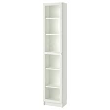 Billy Oxberg Bokhylla Med Glasdorr Vit Glas 40x30x202 Cm Ikea In 2020 Bookcase With Glass Doors Glass Shelves Kitchen Billy Bookcase