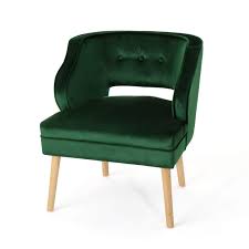 Whether drawn up to your dining table or rounding out your living room with an extra seat, a small side chair like this is a great option wherever you need it. Amazon Com Christopher Knight Home Mariposa Mid Century Velvet Accent Chair Emerald Natural Furniture Decor