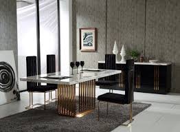 Modrest Kingsley Modern Marble Rosegold Dining Table Dining Table Marble Dining Table Gold Modern Dining Room