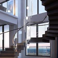 kristall pendelleuchte led fur treppenhaus moderne stil treppe haus moderne treppen moderner stil