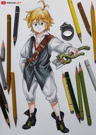 Comme une grande partie de l'intrigue le concerne, il est le personnage principal masculin de la série. My Drawing Of Meliodas From Nanatsu No Taizai The Seven Deadly Sins Seven Deadly Sins Anime Anime Drawings Naruto Sketch Drawing