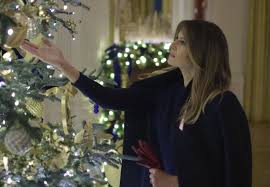 The first four plants are evergreens: White House Christmas Decorations 2018 Melania Trump Unveils A Very Red Vaguely Handmaid S Tale Design Vogue