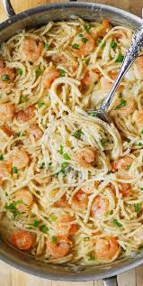 Shrimp Pasta With Creamy Four Cheese Sauce Cheese Sauce For Pasta Four Cheese Pasta Easy Dinner Dishes