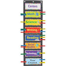 centers ez tuck clip n track pocket chart with center labels