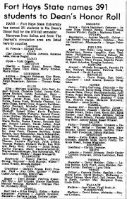 Janice Garretson makes Fort Hays State dean's list, per The Feb 11, 1980 ed  of The Salina Jr.