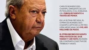 López obrador informó que carlos romero deschamps presentó su renuncia a partir de hoy para el presidente dió a conocer que romero deschamps deja de ser un trabajador activo de petróleros. Petition Carlos Romero Deschamps Debe Regresar Bienes Adquiridos Del Petroleo De Los Mexicanos Change Org
