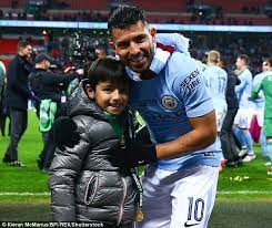 Pep guardiola says sergio aguero is trying to focus on his comeback despite losing his former father in law diego maradona this week. Sergio Aguero S Son Benjamin Celebrates Man City S Win Daily Mail Online