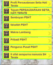Melambangkan 4 kibat dan lima pancer atau yang dimaksud arah mata angin (pancernya di mana kita berpijak) artinya,orang sh terate dalam mencapai tujuannya/mengembangkan dirinya selalu memegang teguh pada wasiat persaudaraan setia hati terate. 2. Psht Terate Mbah Suro 1 2 Download Android Apk Aptoide