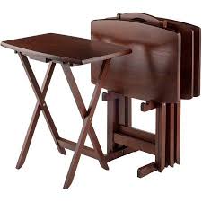 Winsome Wood Darryl 5 Piece Oversize Snack Table Set Walnut Finish Walmart Com Snack Table Set Folding Snack Table Snack Table