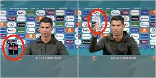 The company's share price dropped from $56.10 to $55.22. Video Cristiano Ronaldo Replaces Coca Cola Bottles With Water