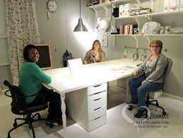 Super Large Craft Table At Ikea For 3 To 4 Stampers To Work At One Time Www Pattystamps Com Craft Room Storage Ikea Crafts Quilting Room