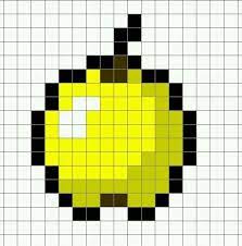 Coloriage en pixel a imprimer maincraft. Gallery For Minecraft Apple Pixel Art Template Pixel Art Minecraft Pixel Art Pixel Art Anime
