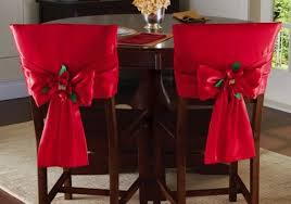 Red Holiday Bow Dining Chair Back Covers Christmas Chair Covers Christmas Chair Chair Back Covers