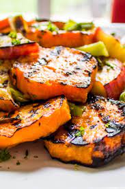 Bbq Sweet Potatoes And Apples Two Kooks In The Kitchen Recipe Grilled Sweet Potatoes Sweet Potato And Apple Bbq Recipes