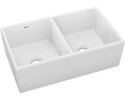 Measures 69mm long x 43mm wide x 21mm deep print time: Elkay Fireclay 33 X 19 15 16 X 9 Equal Double Bowl Farmhouse Sink White