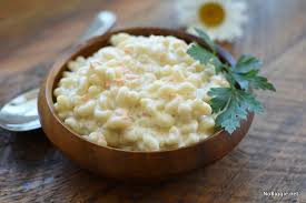 Meanwhile whisk together 2 cups mayo, 1/2 cups milk, sugar, salt and pepper. Hawaiian Mac Salad Nobiggie