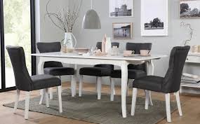 Matching dining tables and chairs, perfect for a dining room makeover. Clarendon White Extending Dining Table With 6 Bewley Slate Chairs Only 599 99 Furniture Choice White Dining Table Grey Dining Tables Dining Table