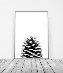 Black And White Nature Artwork Pine Cone Print Scandinavian Decor Black And White Nordic Etsy Nature Prints Scandinavian Print Scandinavian Wall Art