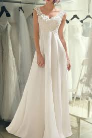 Empire Ivory Floor Length Lace Chiffon Wedding Dresses Empire Wedding Dress Short Wedding Dress Wedding Dress Chiffon