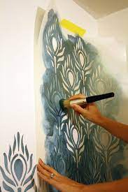 It's time to feather your nest and decorate those boring white walls! Stencils Stencil Decor Stencils Wall Wall Paint Designs