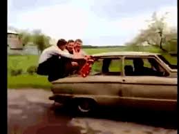 Cars came into global use during the 20th century, and developed economies depend on them. Old Car Up Front At Start Of Road Crazygif Com