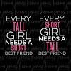Words tall and short flashcard with cartoon characters. 1