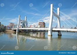 Modern Cable-stayed Bridge Over the River Tu Sa