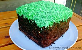 You must add the items to the grid in the same pattern as shown in the image below. Minecraft Grass Block Cake Tutorial Merry About Town