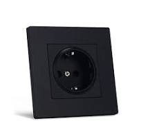 Factory Price Flames Retardant PC Panel 86*86 Size White Black Grey Gold  Color Wall Embedded German Schuko Socket for Home Using