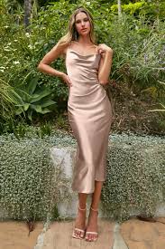 slip dress in champagne for bridesmaids that can bb rewear again