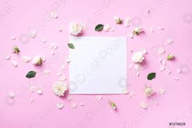 Invito a nozze fiore rosa rosa, bordo rosa, cornice digitale fiore rosa rosa, fiore artificiale, fiorire png. Cornice Di Fiori Bianchi Su Sfondo Rosa Pastello Valentines Giorno Foto D Archivio Crushpixel