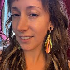 Iridescent Transparent Earrings, Iridescent Rainbow Pinched Leaf Earrings,  Holographic Aurora Borealis Statement Earrings