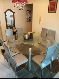 Rated 4.5 out of 5 stars. Sale 8 Seater Glass Dining Table With Lazy Susan Table Only Furniture Home Living Furniture Tables Sets On Carousell