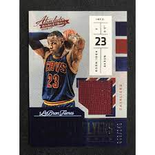 We are also the site to use if you are looking to find a lebron james rookie card, lebron james auto card or lebron james game used jersey card for sale online. Sold Price 2016 Panini Absolute Lebron James Jersey Card November 1 0120 5 00 Pm Est