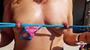 nippleringlover inserting bikini in huge nipple piercings - large gauge  nipple piercing holes - XNXX.COM